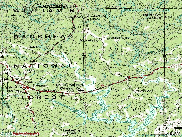 Zip code 35572 topographic map