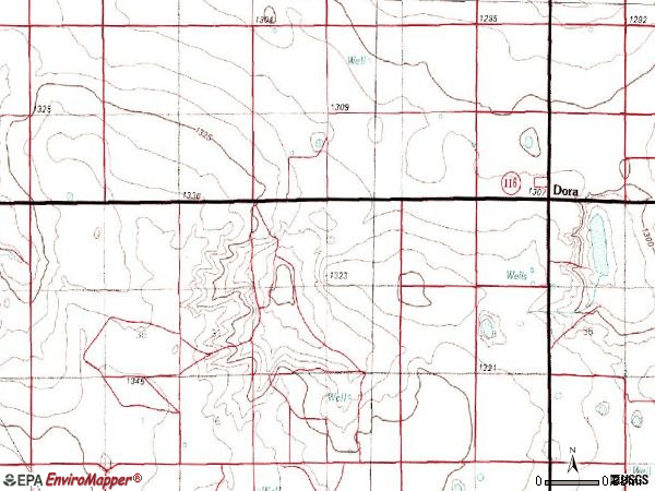 Zip code 88115 topographic map