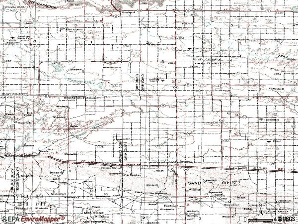 Zip code 88124 topographic map