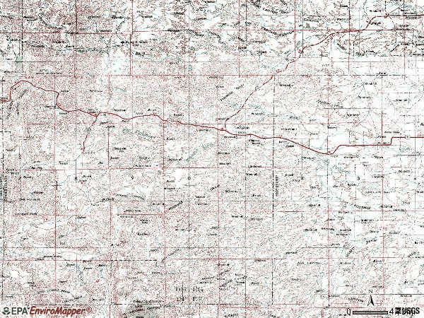 Zip code 88250 topographic map