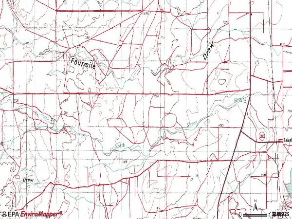 Zip code 88254 topographic map