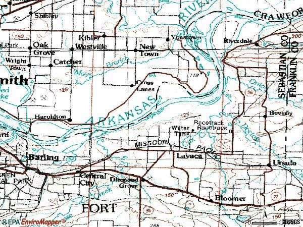 Zip code 72941 topographic map