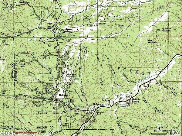 Zip code 88345 topographic map