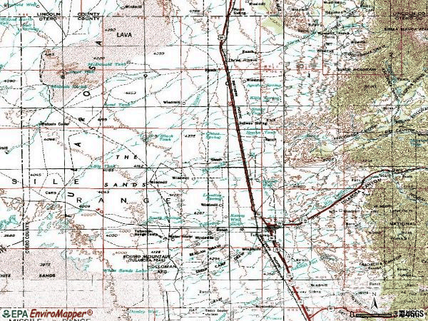 Zip code 88352 topographic map