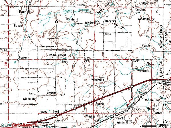 Zip code 88411 topographic map