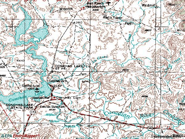 Zip code 88417 topographic map