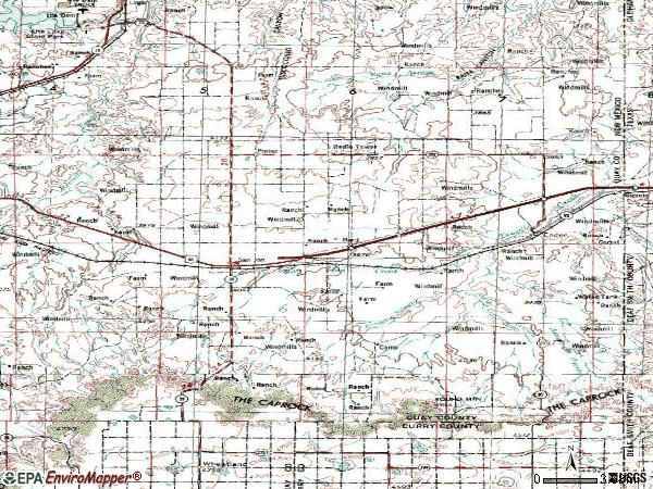 Zip code 88434 topographic map