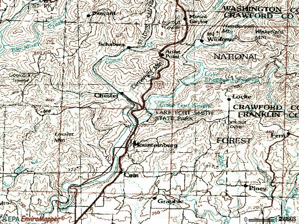 Zip code 72946 topographic map