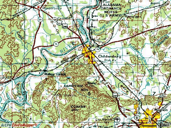 Zip code 35044 topographic map