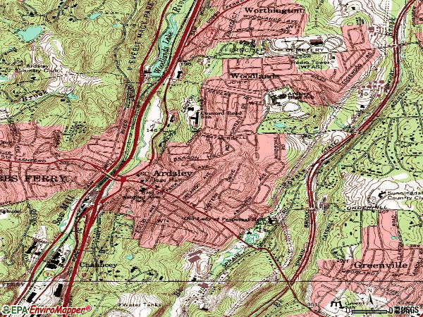 Zip code 10502 topographic map
