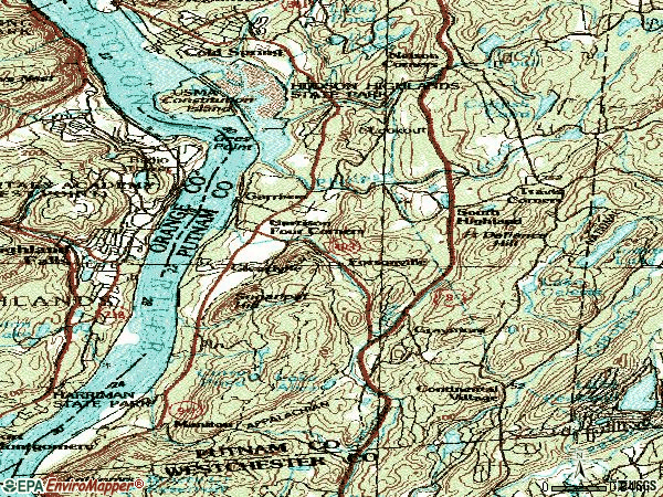 Zip code 10524 topographic map