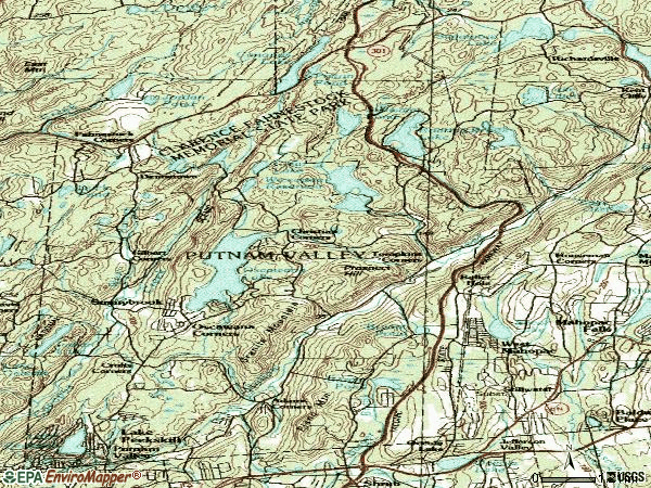 Zip code 10579 topographic map