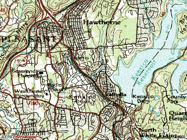 Zip code 10595 topographic map