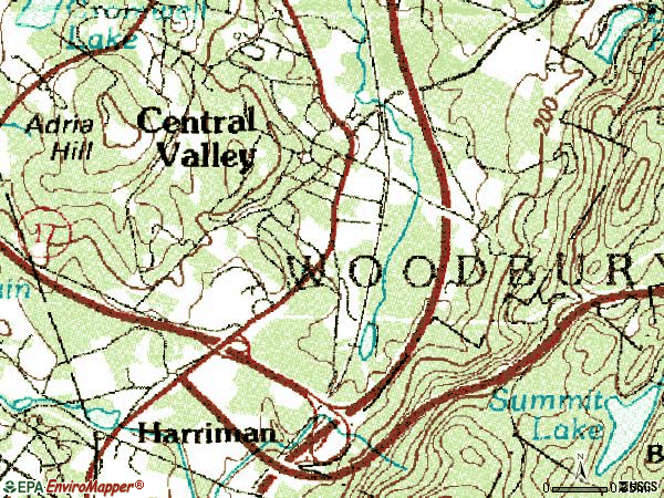 Zip code 10917 topographic map
