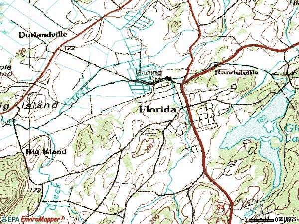 Zip code 10921 topographic map