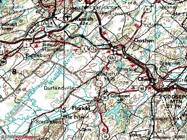 Zip code 10924 topographic map