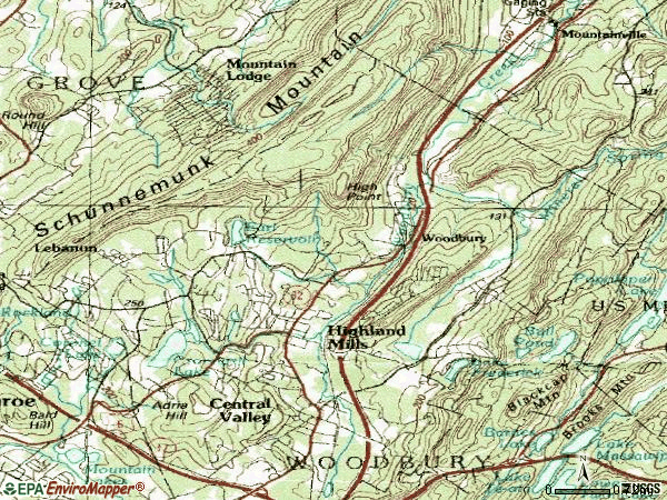 Zip code 10930 topographic map