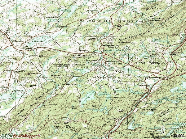 Zip code 10950 topographic map