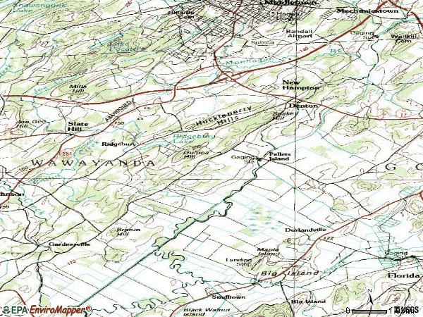 Zip code 10958 topographic map