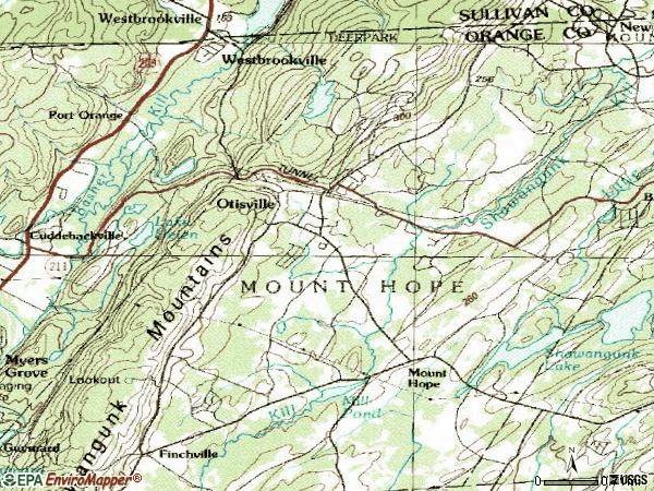 Zip code 10963 topographic map