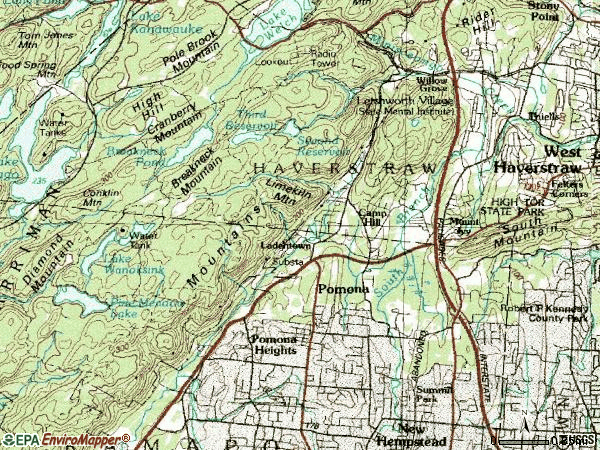 Zip code 10970 topographic map