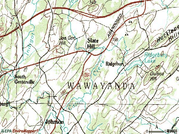 Zip code 10973 topographic map