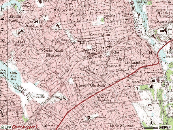 Zip code 11021 topographic map