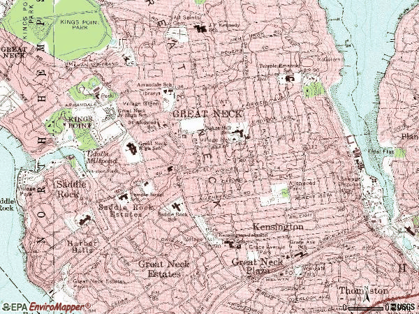 Zip code 11023 topographic map