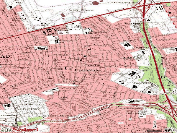 Zip code 11553 topographic map