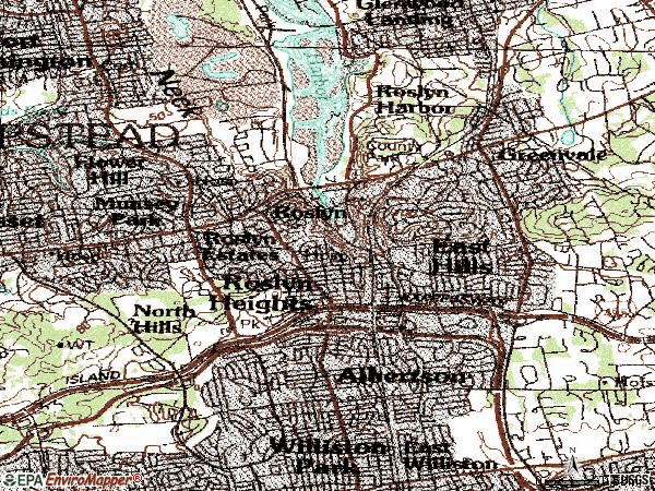 Zip code 11576 topographic map