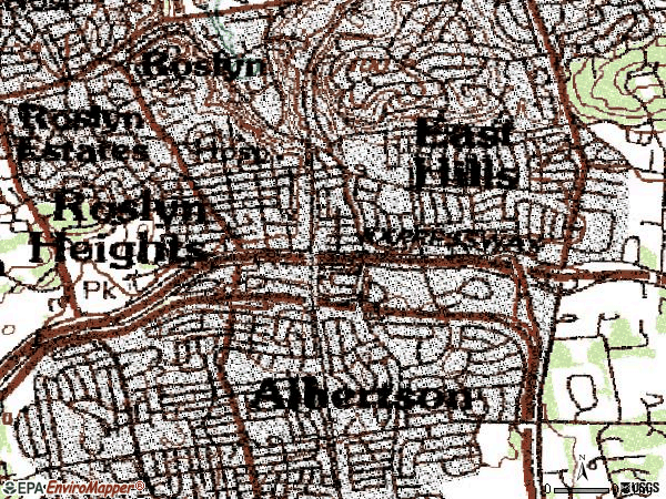 Zip code 11577 topographic map