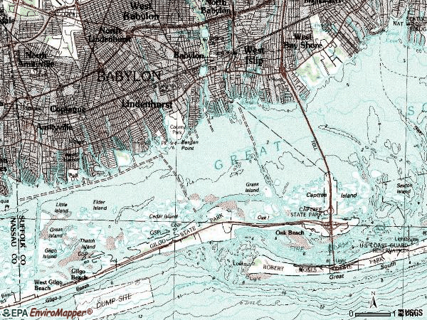 Zip code 11702 topographic map