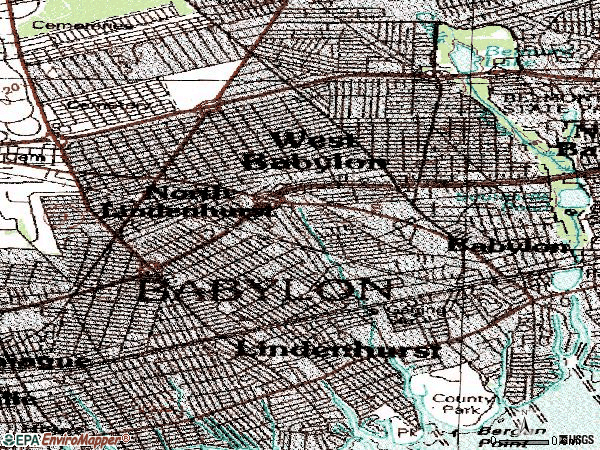 Zip code 11704 topographic map