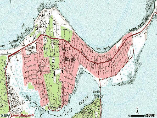 Zip code 11709 topographic map