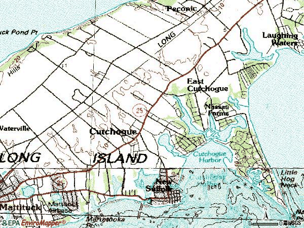 Zip code 11935 topographic map