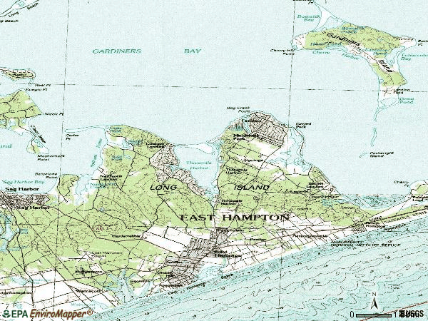 Zip code 11937 topographic map