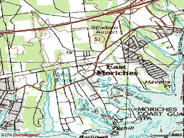 Zip code 11940 topographic map