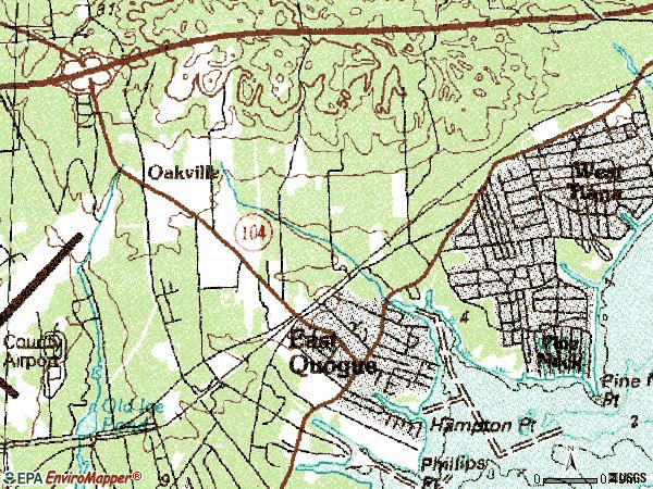 Zip code 11942 topographic map