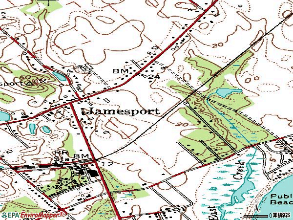 Zip code 11947 topographic map