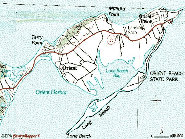 Zip code 11957 topographic map