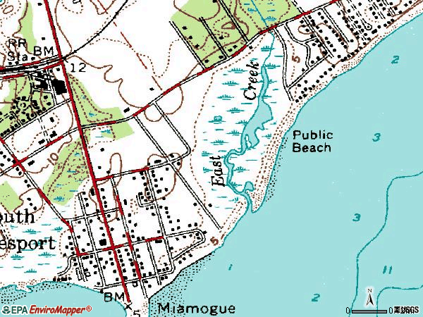 Zip code 11970 topographic map