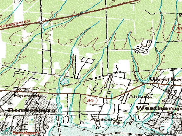 Zip code 11977 topographic map