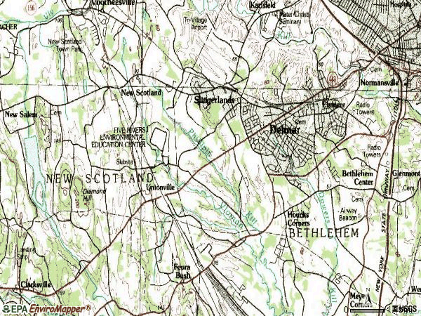 Zip code 12054 topographic map