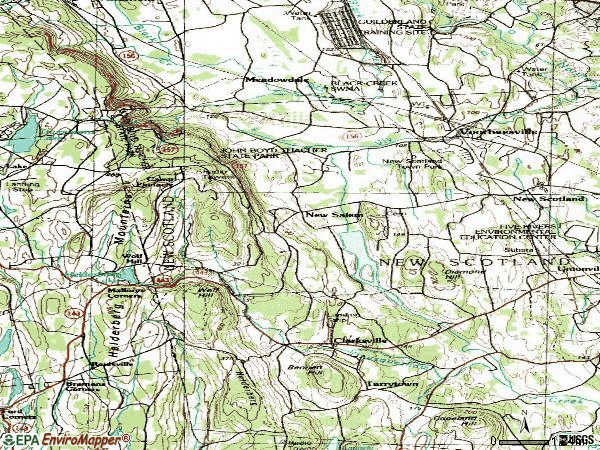 Zip code 12186 topographic map