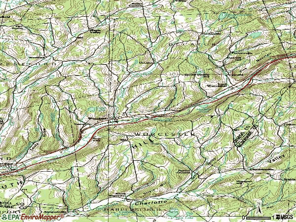Zip code 12197 topographic map