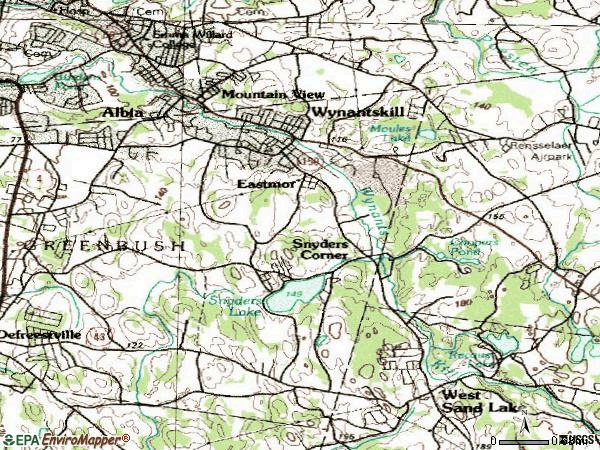 Zip code 12198 topographic map