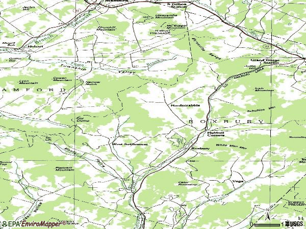 Zip code 12474 topographic map