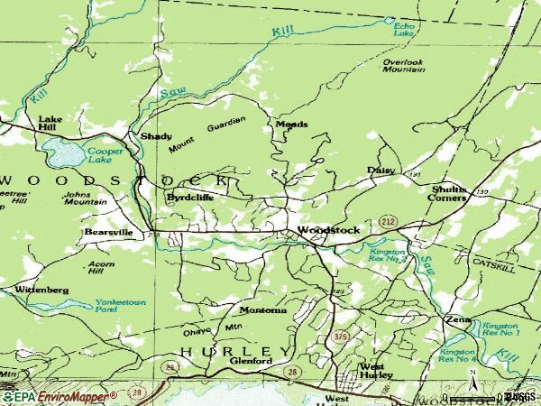 Zip code 12498 topographic map