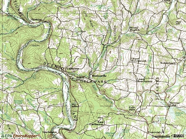 Zip code 12723 topographic map