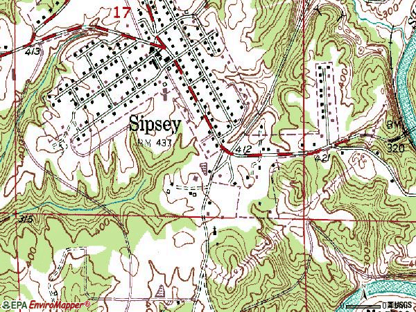 Zip code 35584 topographic map